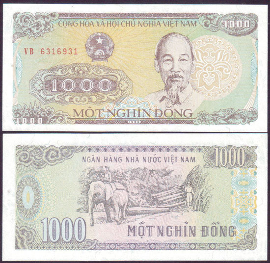 1988 Vietnam 1,000 Dong (Unc) L001420